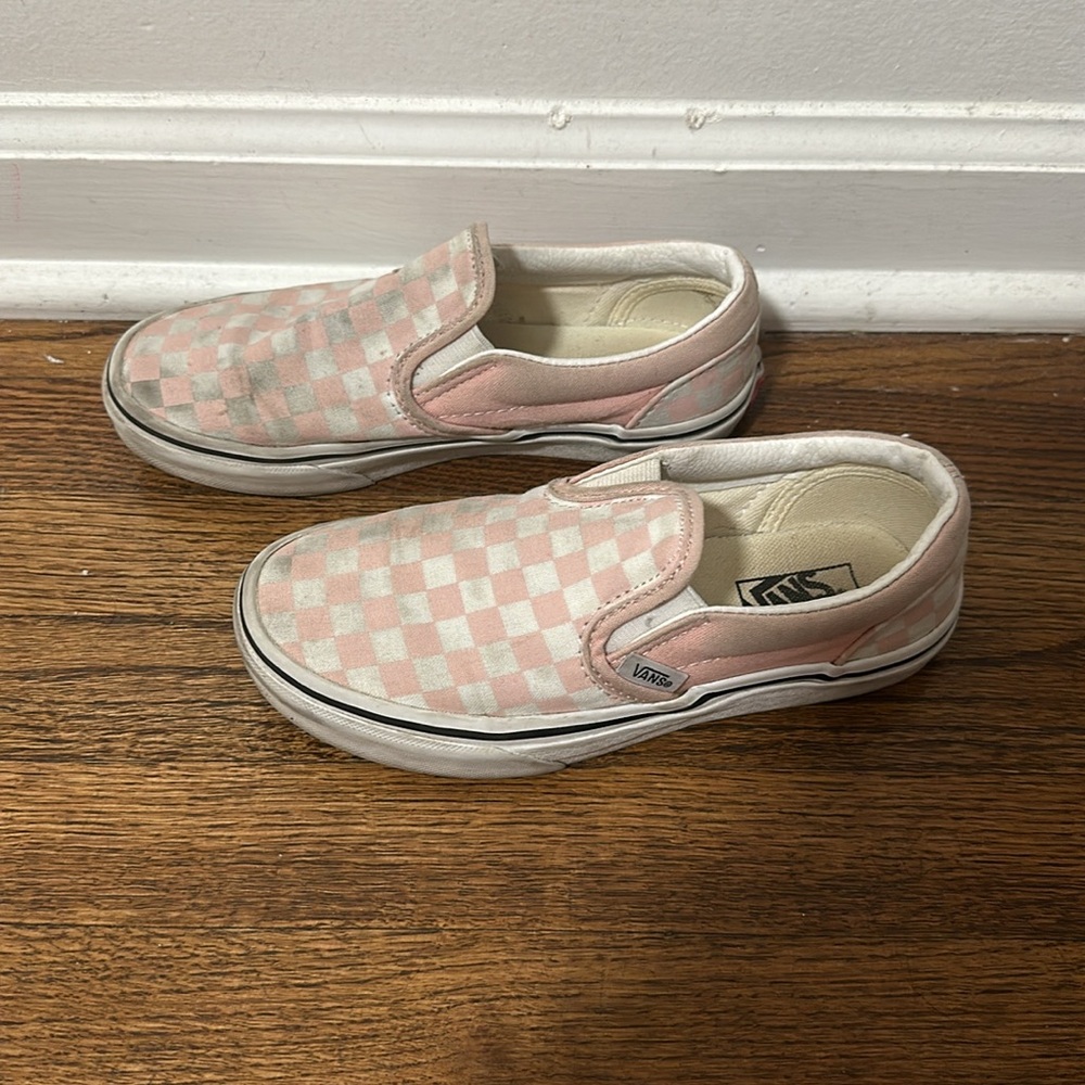 Vans pink checkerboard slip-ons - Picture 2 of 3